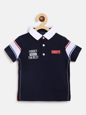 Boys Dark Blue Short Sleeve Polo